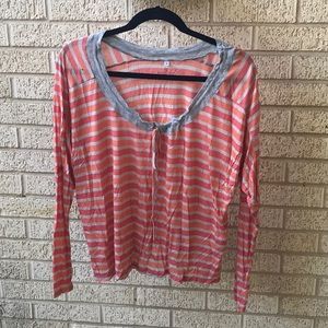 Johnny Was Pete & Greta Over Sized Rayon Crop Cowl Neck Long Sleeve Top